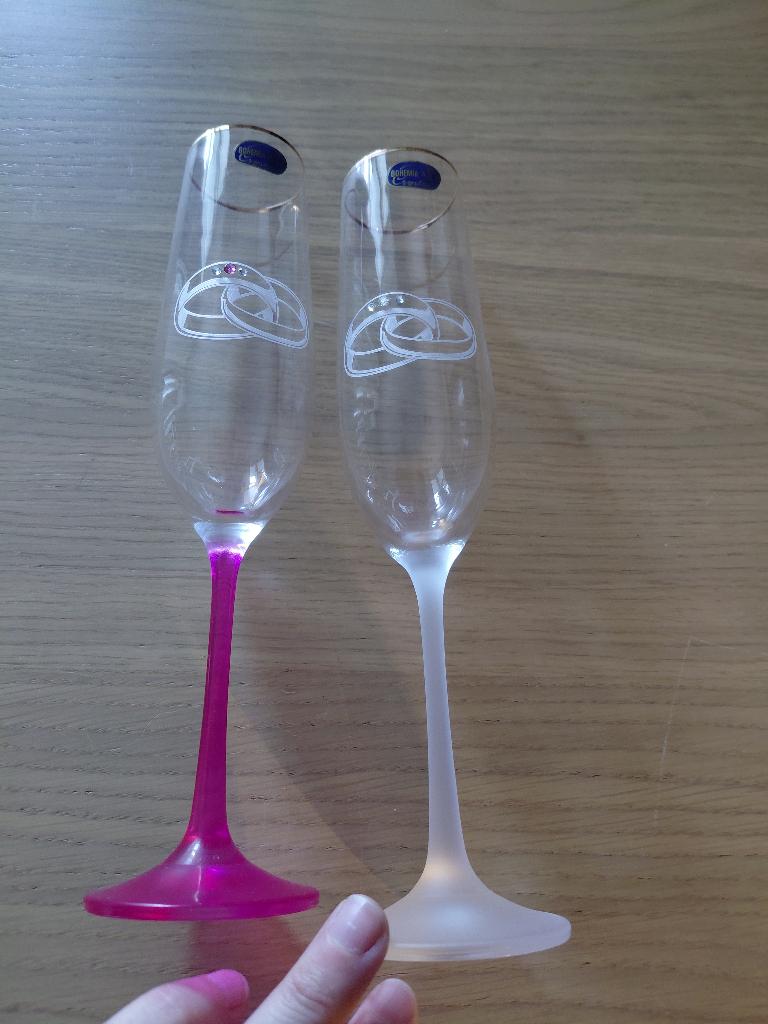 huwelijk champagneglazen bohemia kristal, Ophalen of Verzenden, Nieuw, Kristal, Glas of Glazen