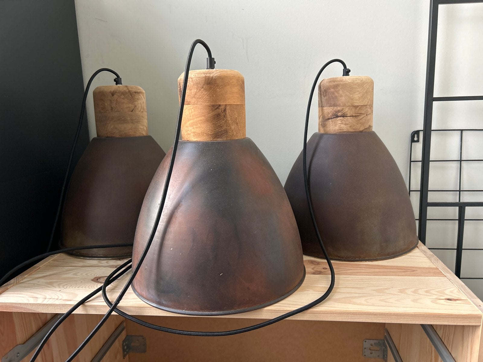 3x Light & Living Ismay Hanglamp - Bruin met verlengd snoer, Ophalen, Zo goed als nieuw, Metaal