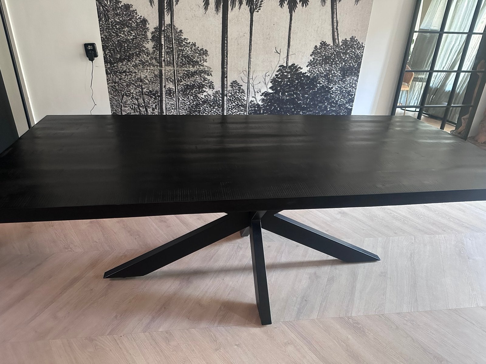 Tafelblad zwart (zonder poot) 220x90, Huis en Inrichting, Ophalen, Gebruikt, Vijf personen of meer, 200 cm of meer