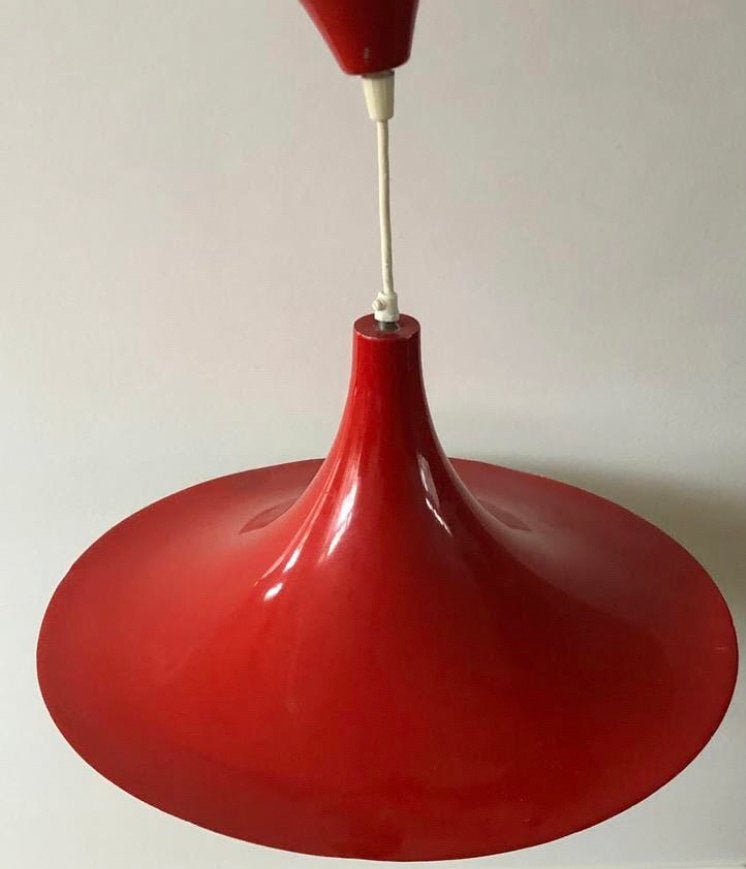 Rode Semi heksenhoed / trompet hanglamp |  FOG & MØRUP, Ophalen of Verzenden, Zo goed als nieuw