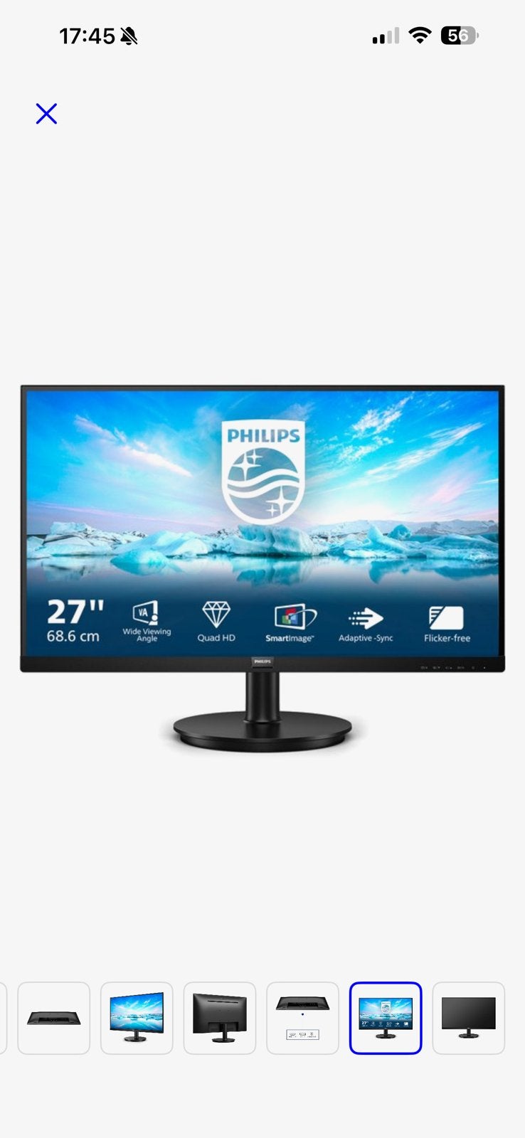 Philips 275V8LA - QHD (2K) IPS Monitor  - 27 inch, Ophalen, IPS, Zo goed als nieuw, Quad HD (2K)