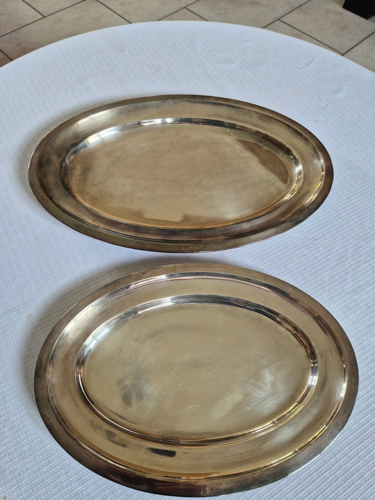 Gero Hollandia Plate 2 verzilverde schalen, 59 en 38,5 cm, Antiek en Kunst, Ophalen of Verzenden