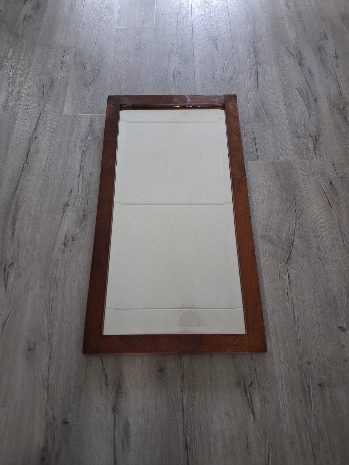 Facetgeslepen spiegel in eikenhouten frame, Ophalen, Rechthoekig