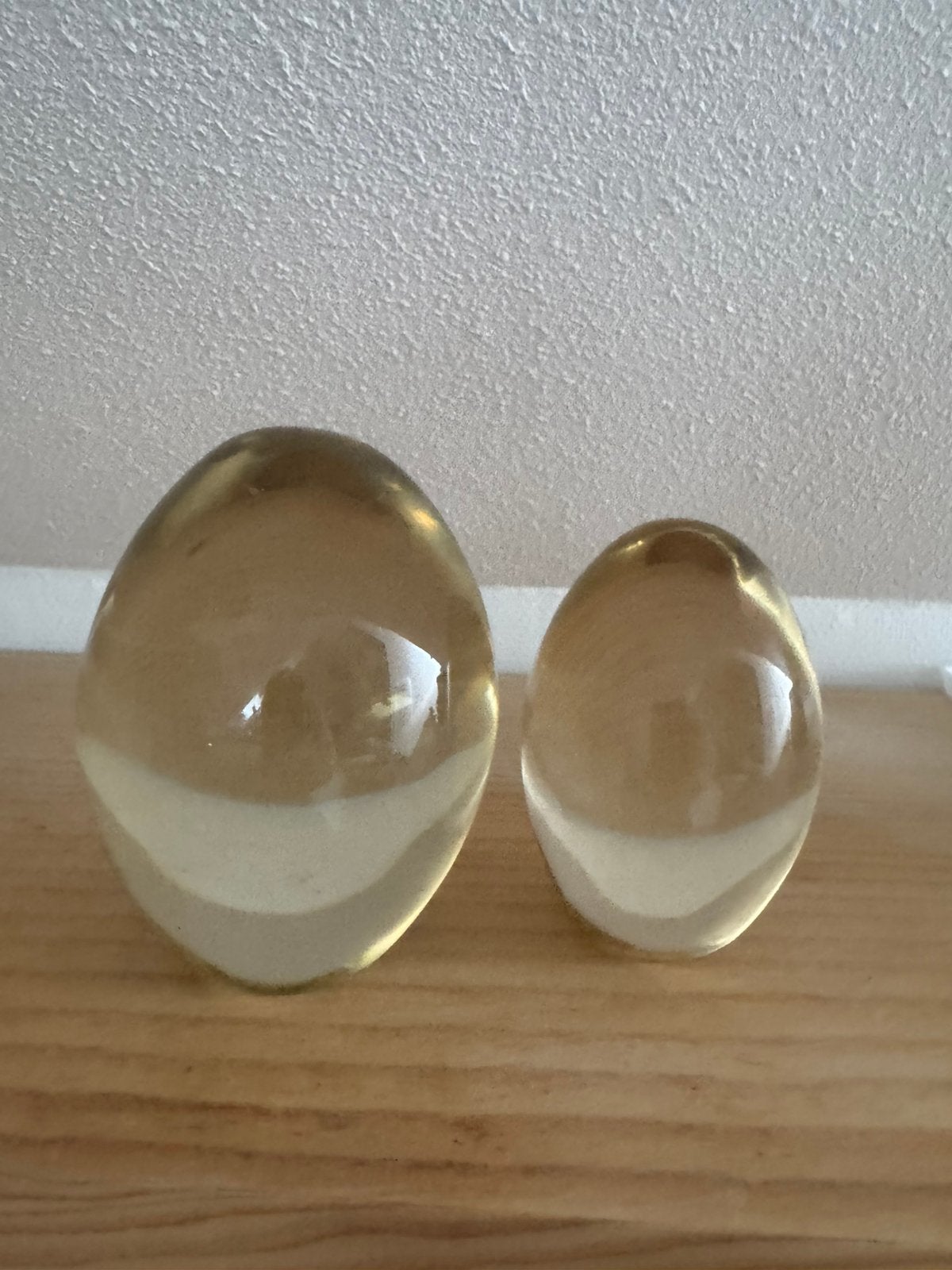 Vintage glazen eieren, Ophalen
