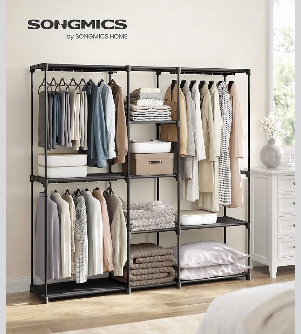 Songmics Kledingrek 2x, Ophalen, Met plank(en), Nieuw, Metaal