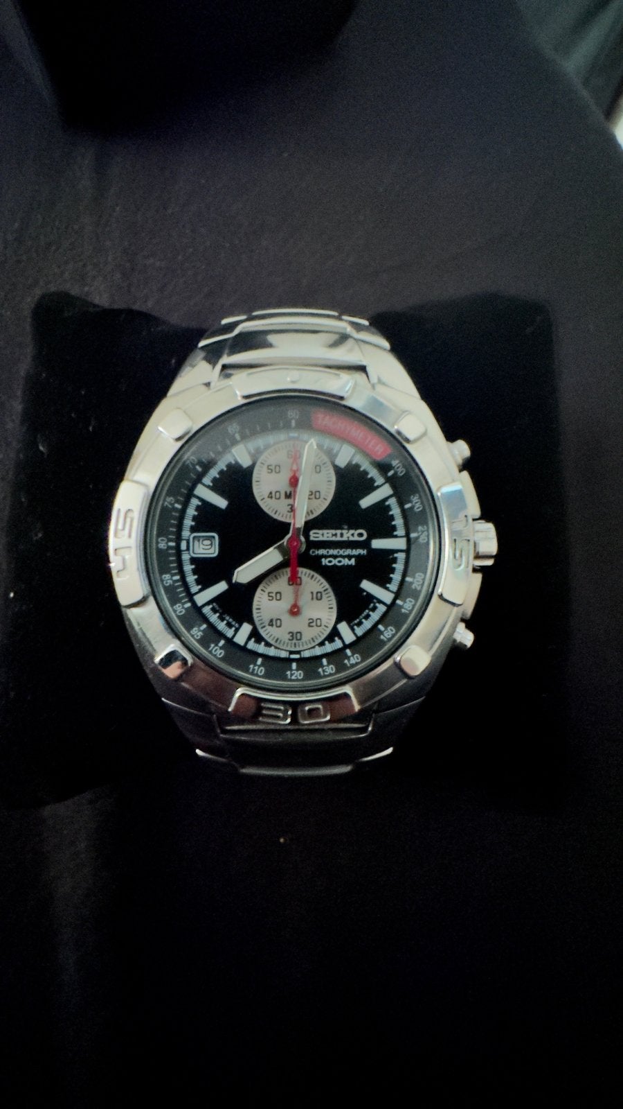 Seiko Chronograph 100M Herenhorloge - Zilverkleurig Staal, Seiko, Gebruikt, Staal, Polshorloge