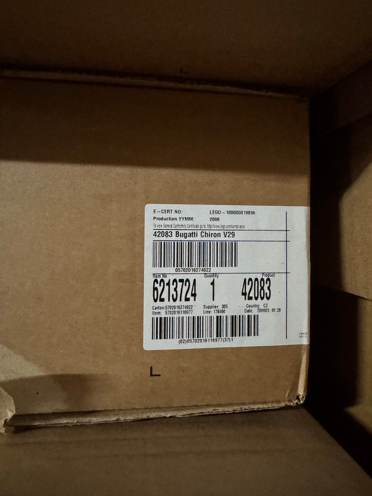 LEGO Technic 42083 Bugatti Chiron V29 Nieuw in doos, Ophalen, Nieuw, Overige merken