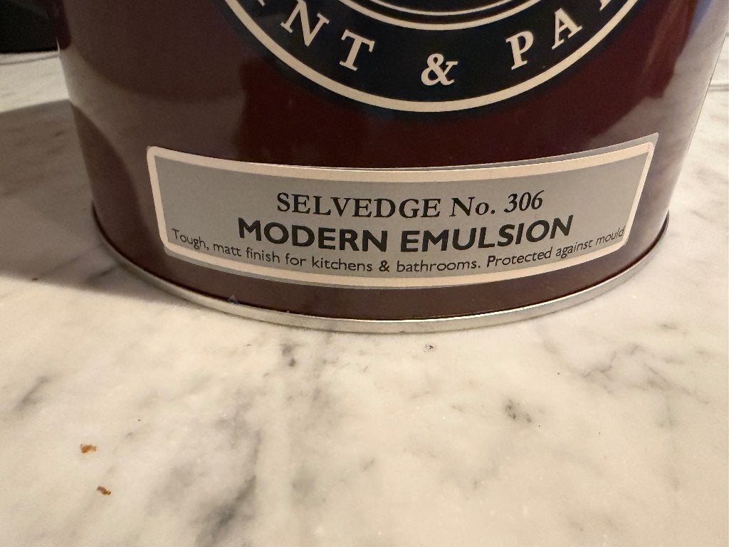 Farrow&Ball verf 2liter selvedge no 306 (grijsblauw), Ophalen, Gebruikt, Blauw, Verf