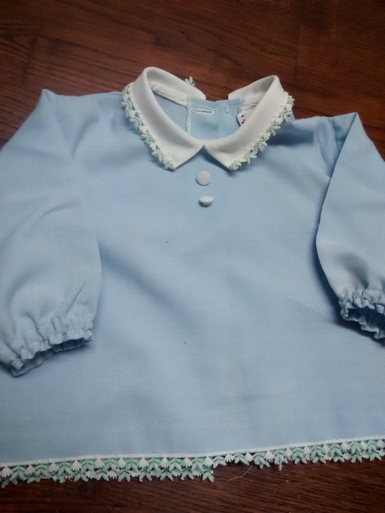 brocante Babyshirt baby bloesje jaren 60 maat 74, Ophalen of Verzenden, Zo goed als nieuw, Meisje, Overhemdje of Bloesje