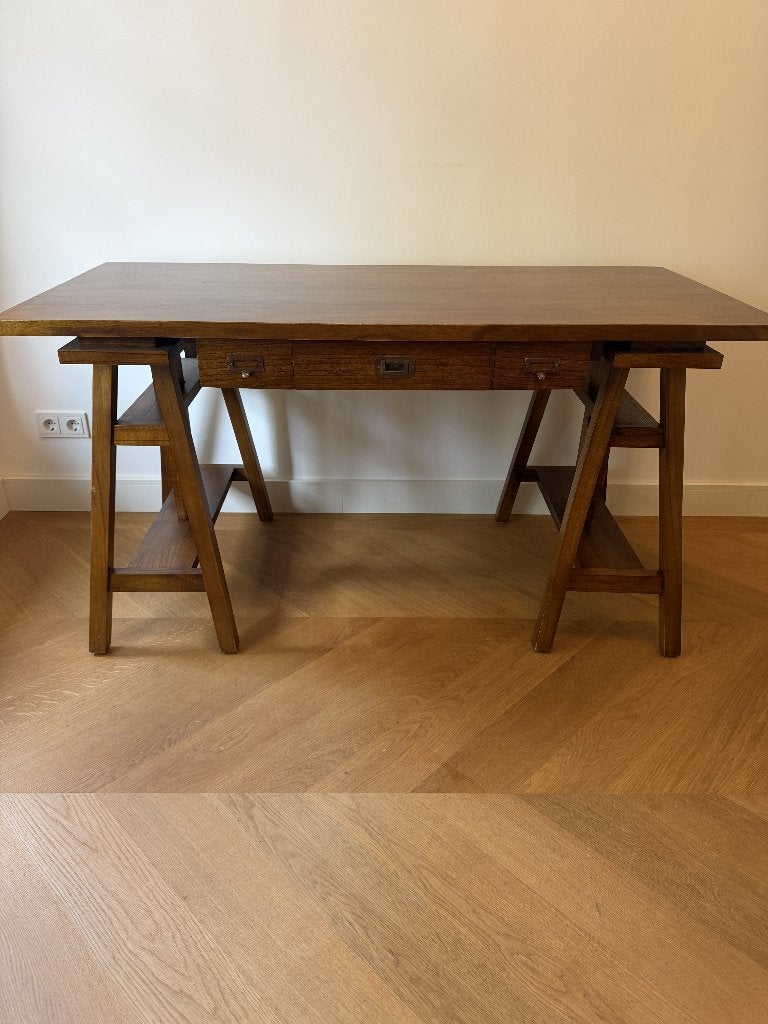 Handgemaakt bureau - Moycor – mangohout – verstelbaar, Ophalen, Overige typen, 110 cm, Hout