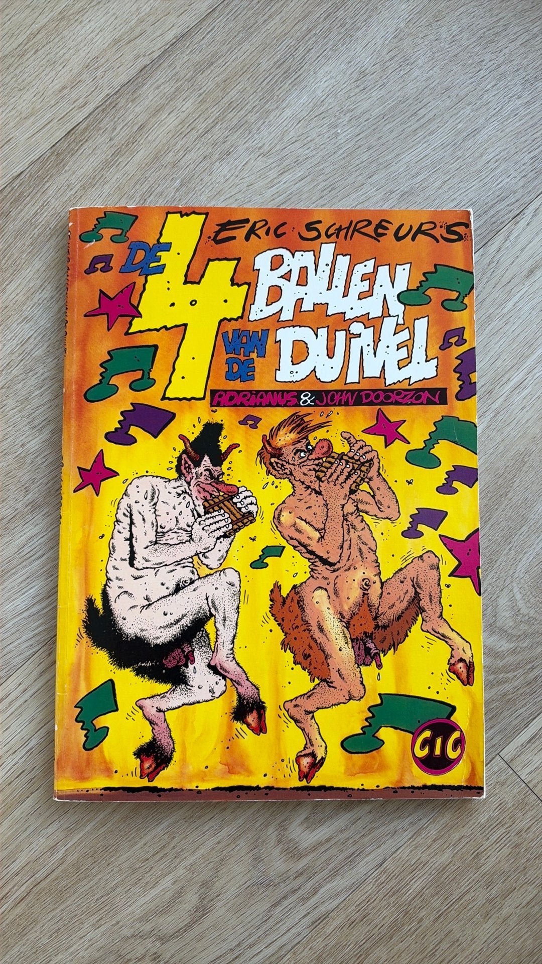 Eric Schreurs – De 4 ballen van de duivel (1991) + poster, Boeken, Eén comic, Ophalen of Verzenden, Zo goed als nieuw, Europa