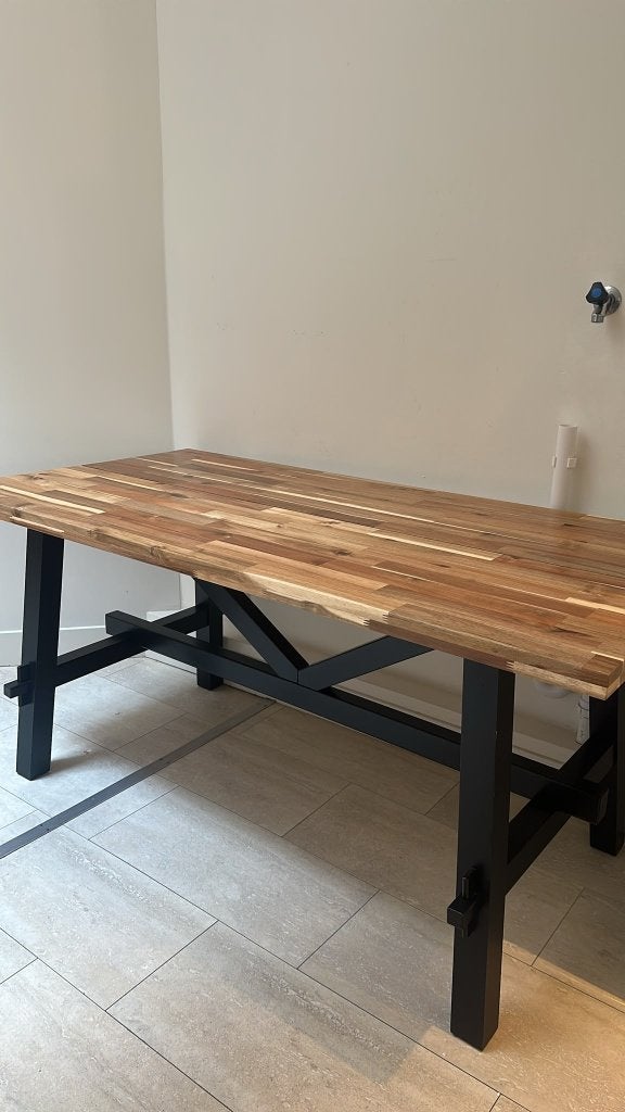 IKEA SKOGSTA eettafel acacia 160 cm, Ophalen, Gebruikt, 50 tot 100 cm, 150 tot 200 cm