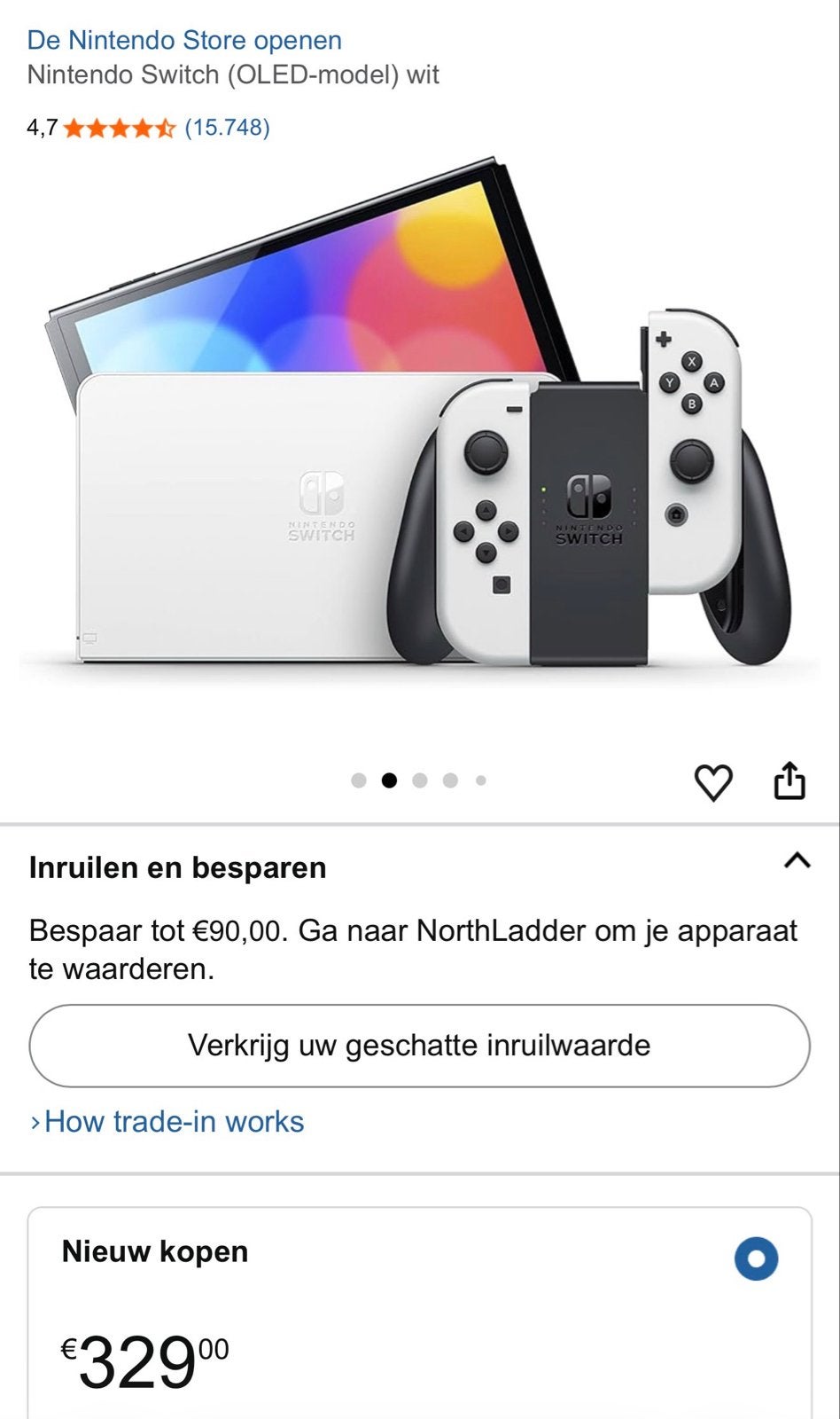 Foto 2 van Nintendo Switch OLED met lader, joysticks en GTA spel