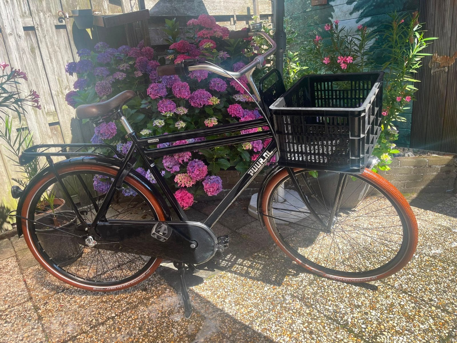 Herenfiets met voordrager en krat, Fietsen en Brommers, Fietsen | Heren | Herenfietsen, Ophalen, Overige merken