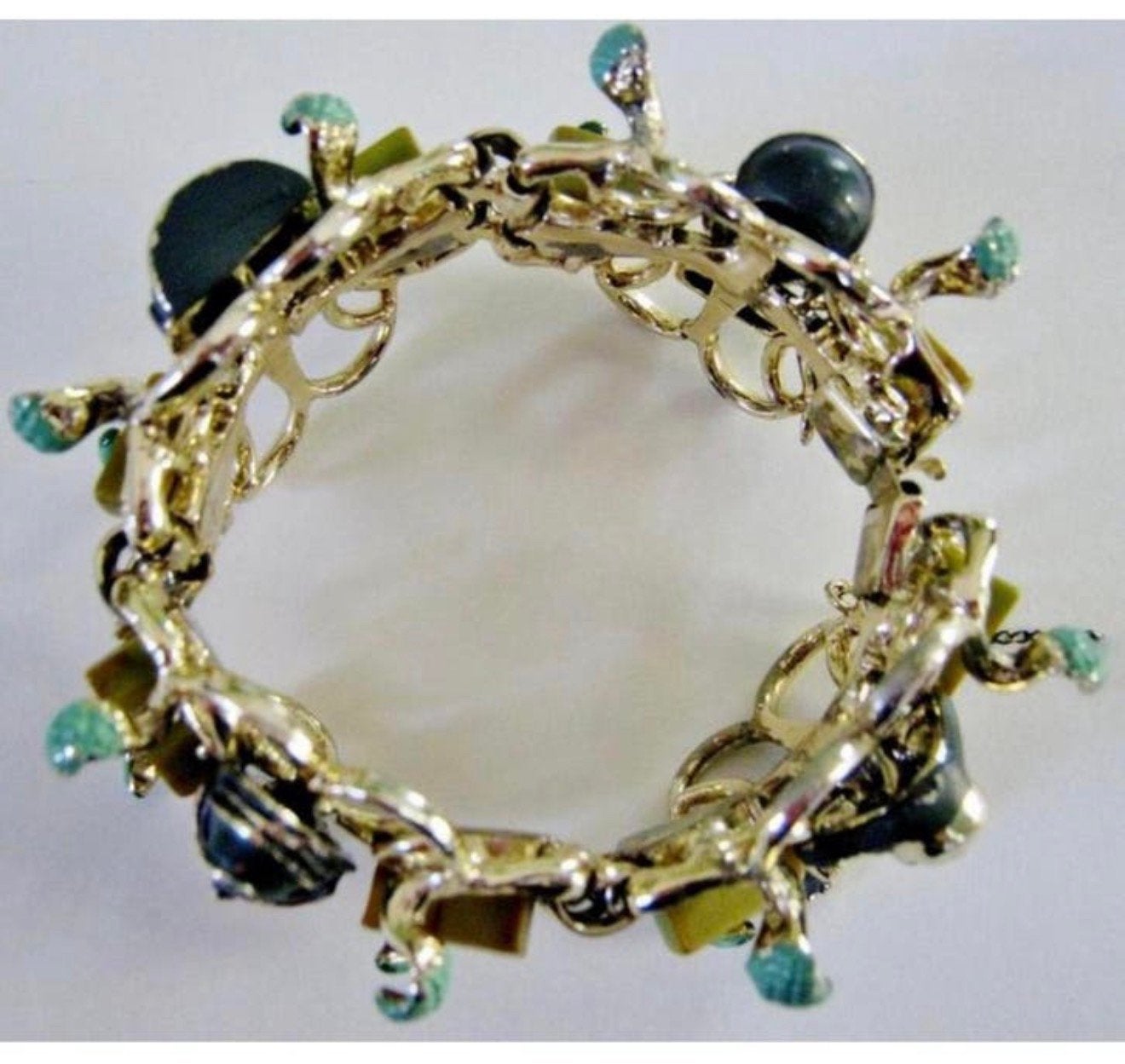 Vintage Egyptian Revival armband 1950-60 farao mummie sfinx, Sieraden, Tassen en Uiterlijk, Antieke sieraden, Ophalen of Verzenden