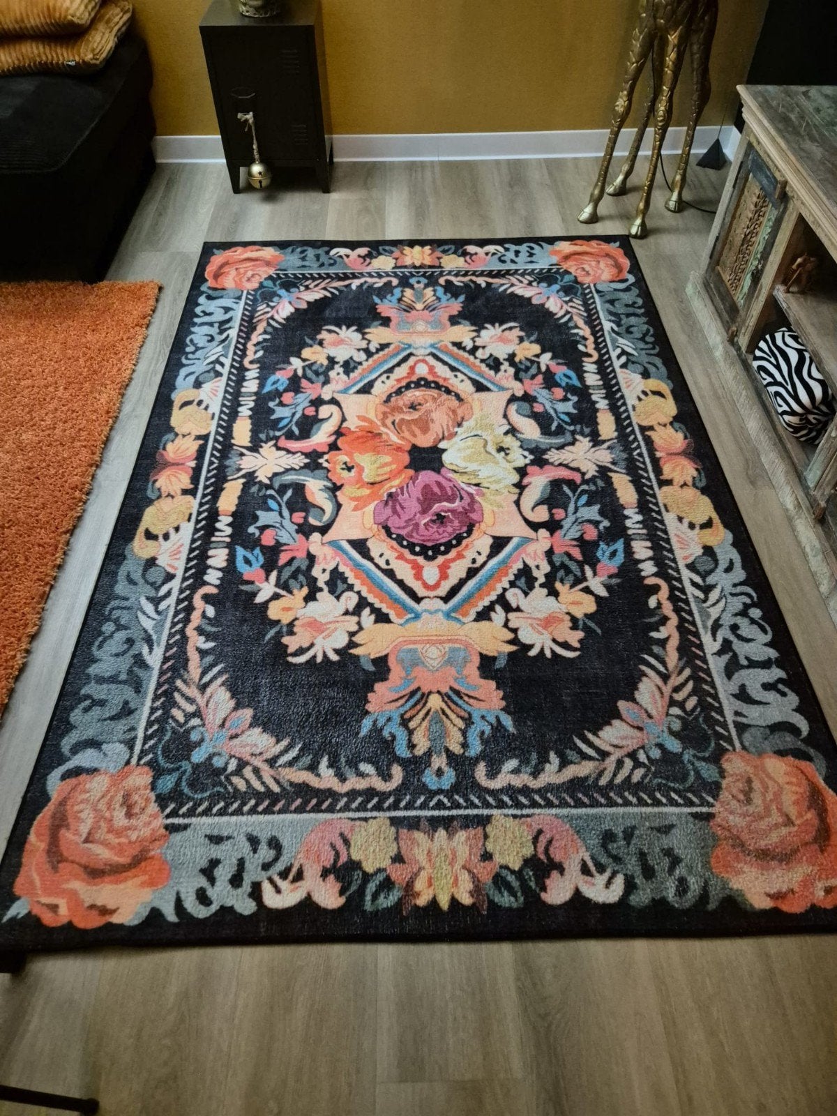 Vloerkleed bloemen, Ophalen of Verzenden, Zo goed als nieuw, Rechthoekig, 200 cm of meer