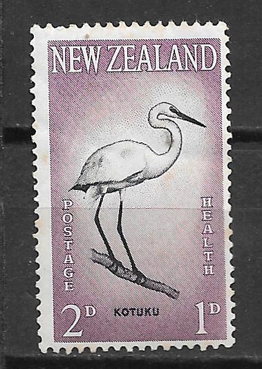 New Zealand 1961 Gezondheid vogel grote zilverreiger, Verzenden, Gestempeld