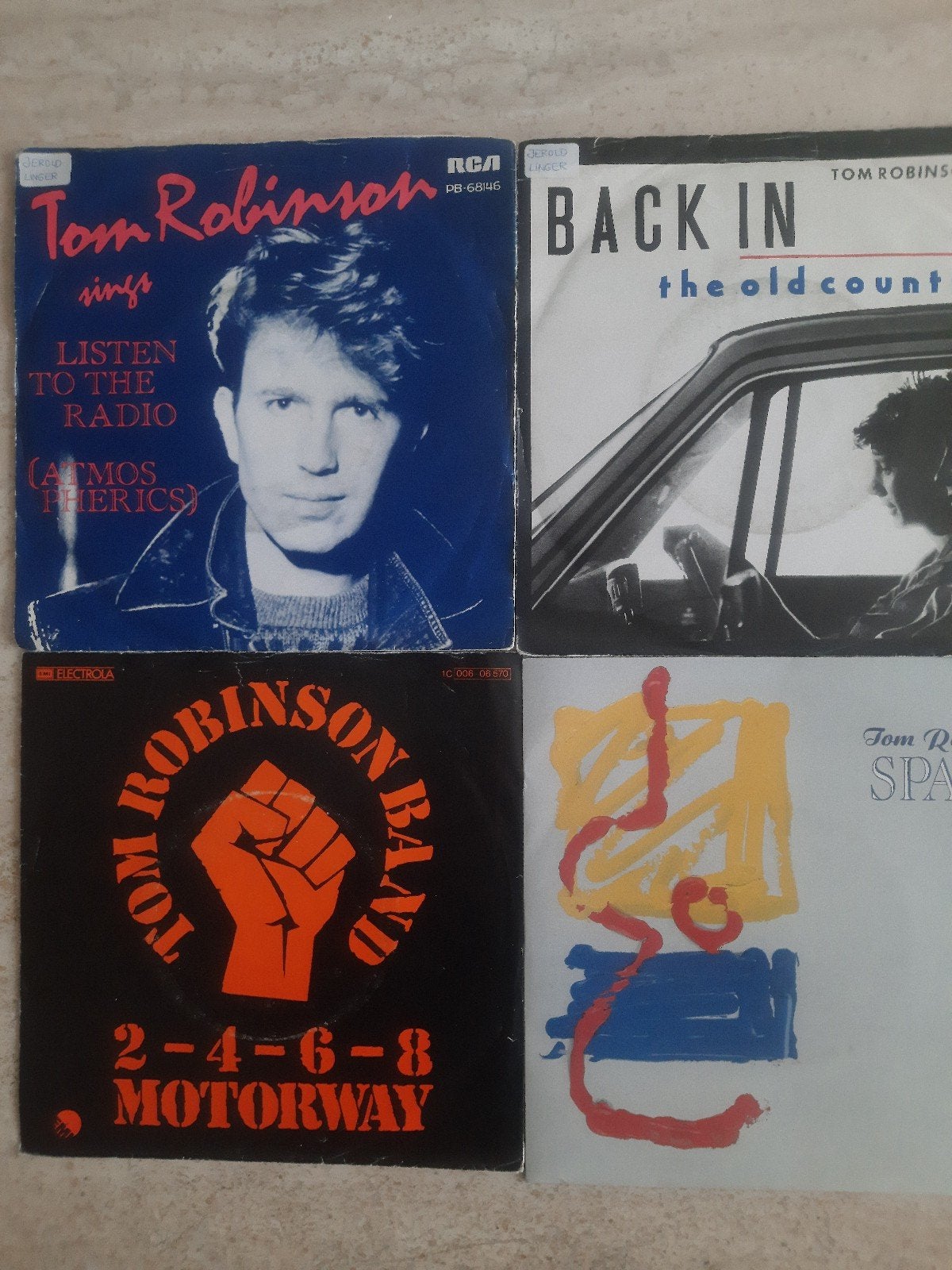4x vinyl singels van Tom Robinson, Ophalen of Verzenden, Zo goed als nieuw, Pop