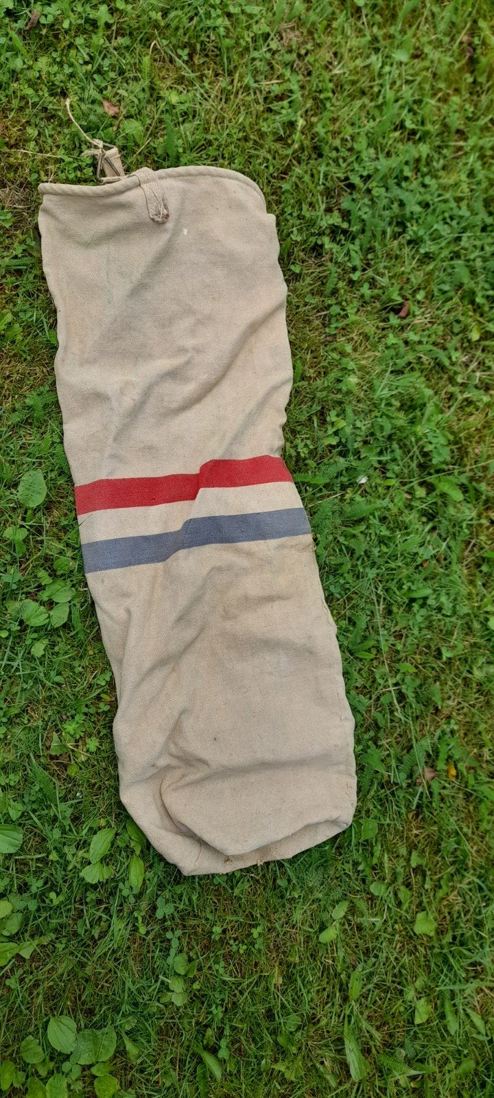 Vintage linnen postzak met strepen, Ophalen of Verzenden