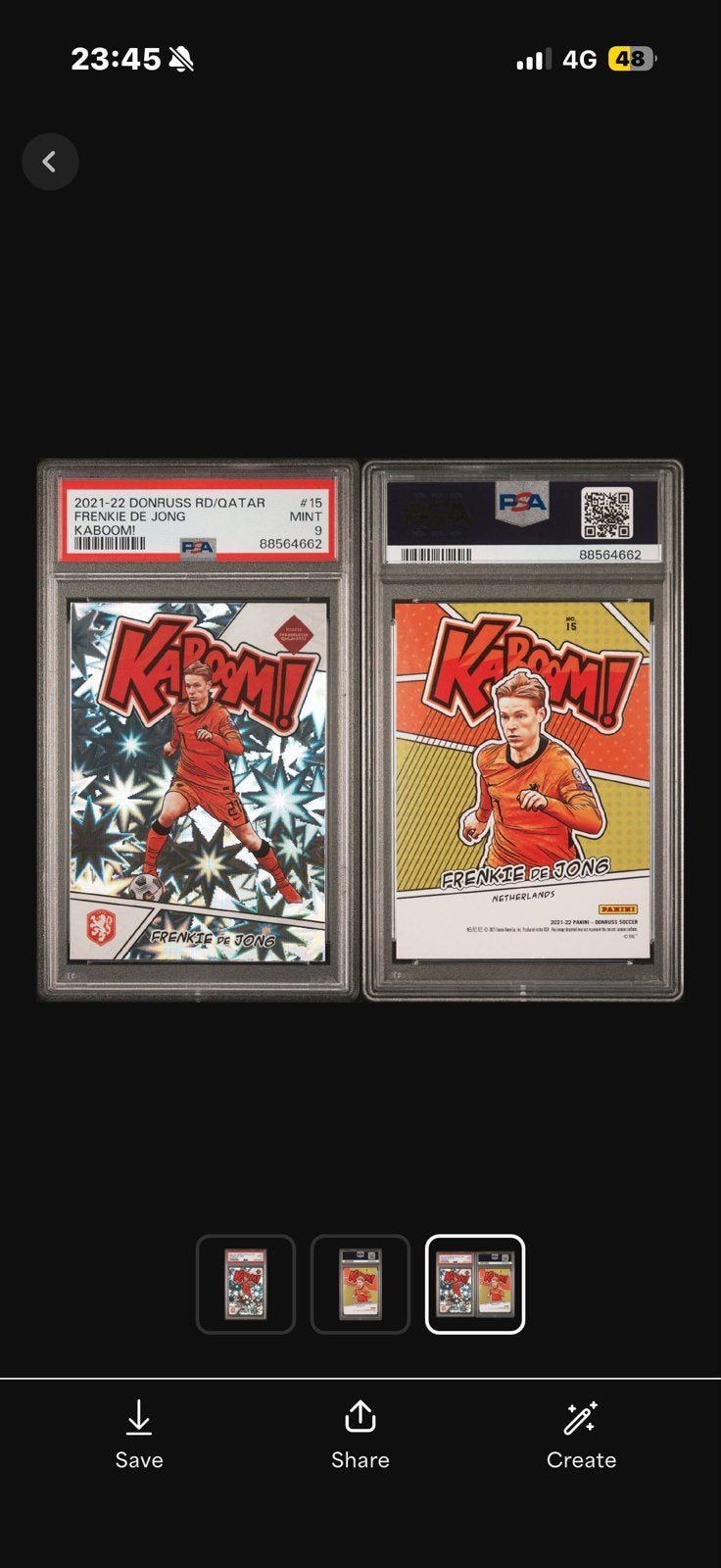 Frenkie de Jong Kaboom! PSA 9 MINT - 2021-22 Donruss, Verzamelen, Ophalen of Verzenden, Zo goed als nieuw, Buitenlandse clubs
