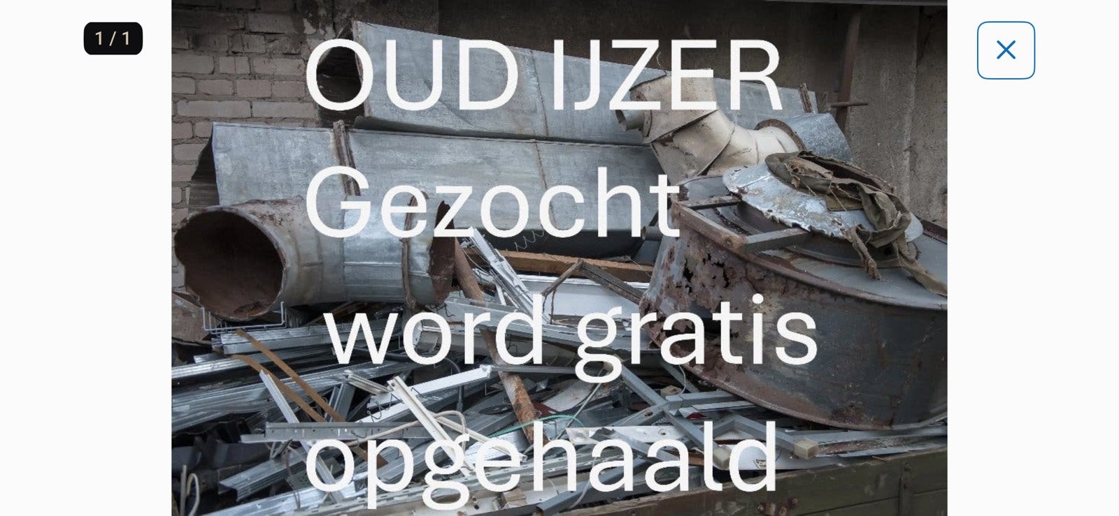 Gezocht oudijzer, Ophalen, Zo goed als nieuw