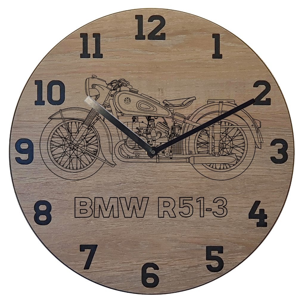 BMW R51-3 - Thema klok, Ophalen of Verzenden, Nieuw, Wandklok