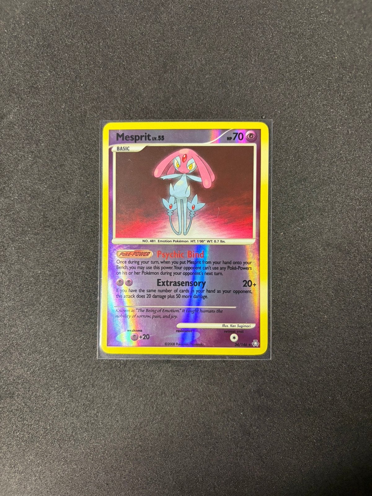 Pokemon kaar Mesprit lv.55 34 - Legends Awakened, Ophalen of Verzenden, Zo goed als nieuw, Losse kaart