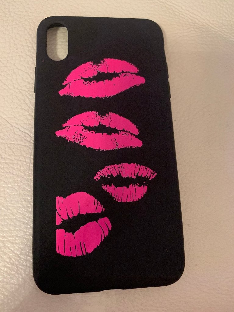 Zwart siliconen hoes voor iPhone XS Max lippen Back Cover, Telecommunicatie, Zwart, IPhone XS Max, Nieuw, Hoesje of Tasje
