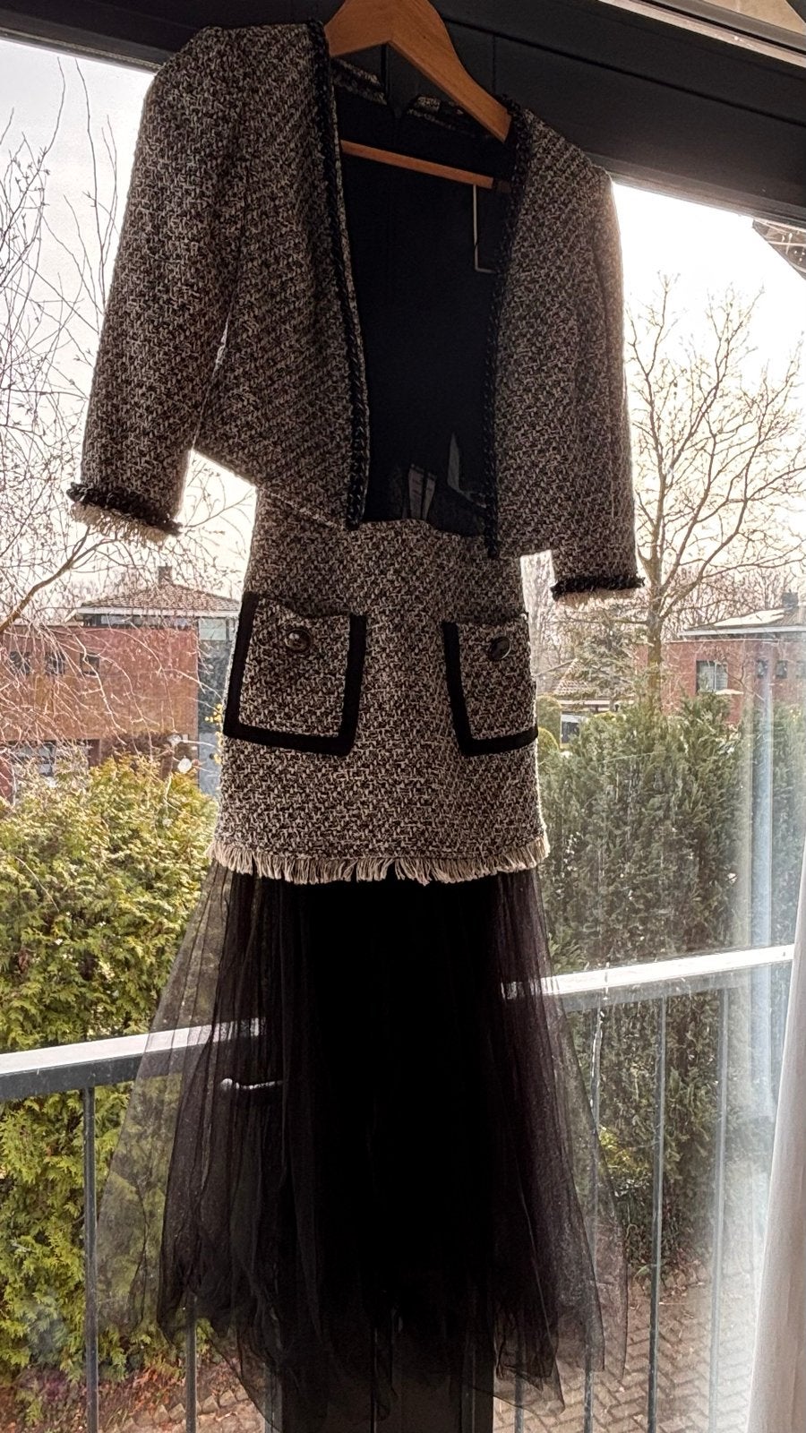 Elisabetta Franchi Jurk met Tule - Nieuw met kaartjes, Kleding | Dames, Jurken, Ophalen of Verzenden, Nieuw, Maat 38/40 (M), Zwart