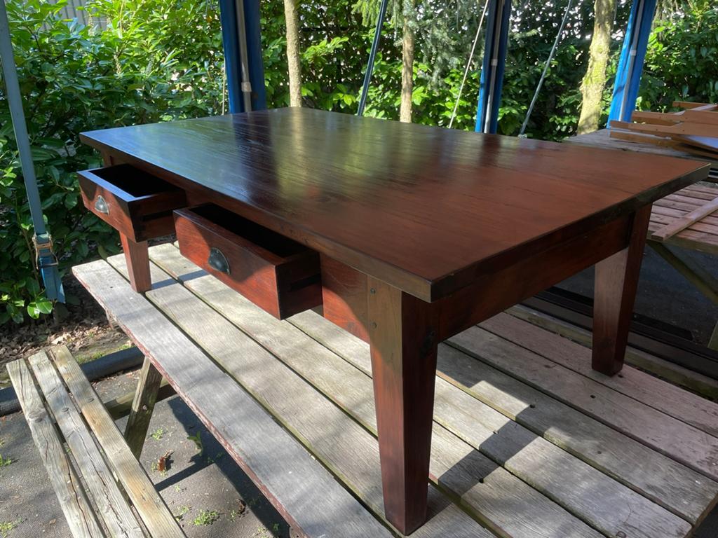 Te koop salontafel teakhout, Ophalen, 100 tot 150 cm, Teakhout, 50 tot 100 cm
