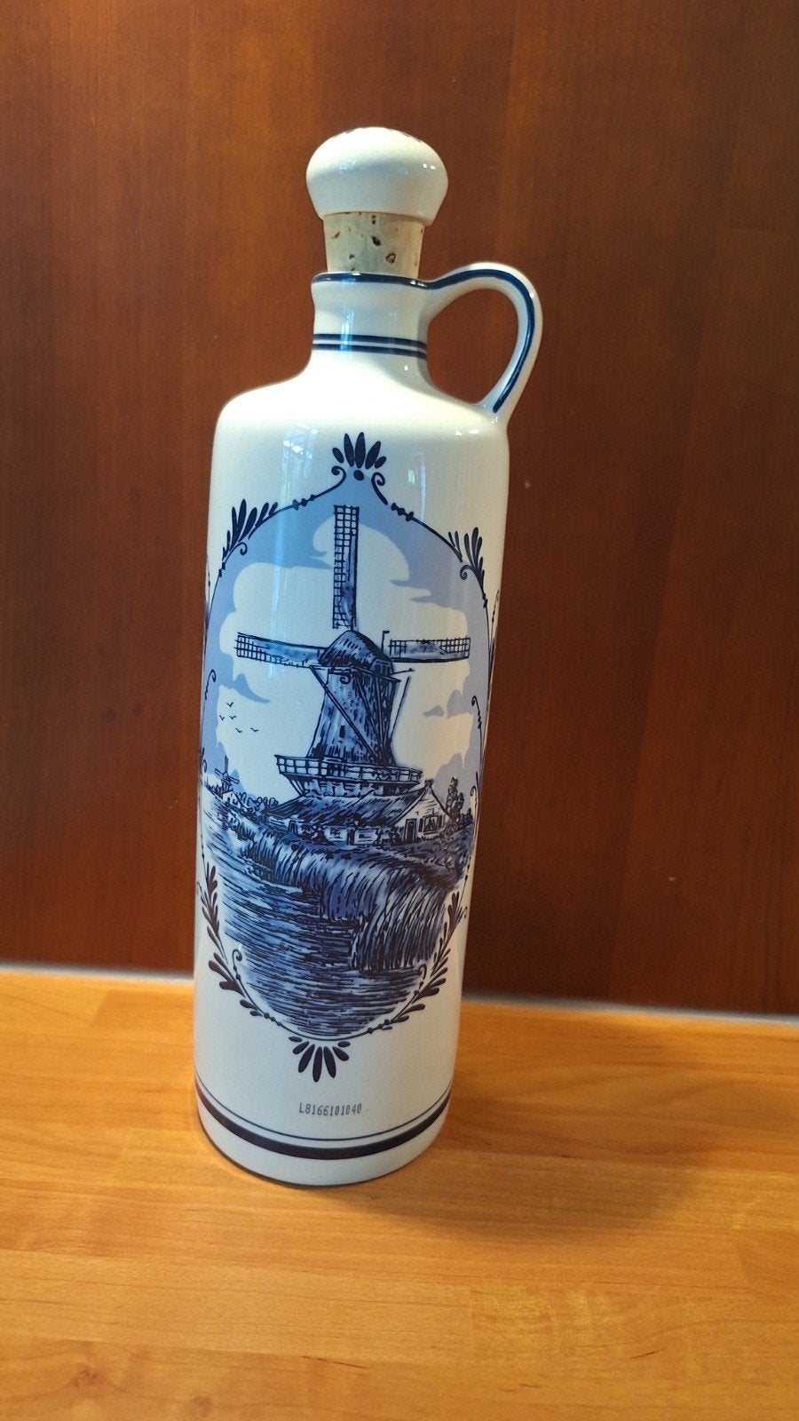 BOLS Jenever Fles - Delfts Blauw Molen Design, Antiek en Kunst, Ophalen of Verzenden