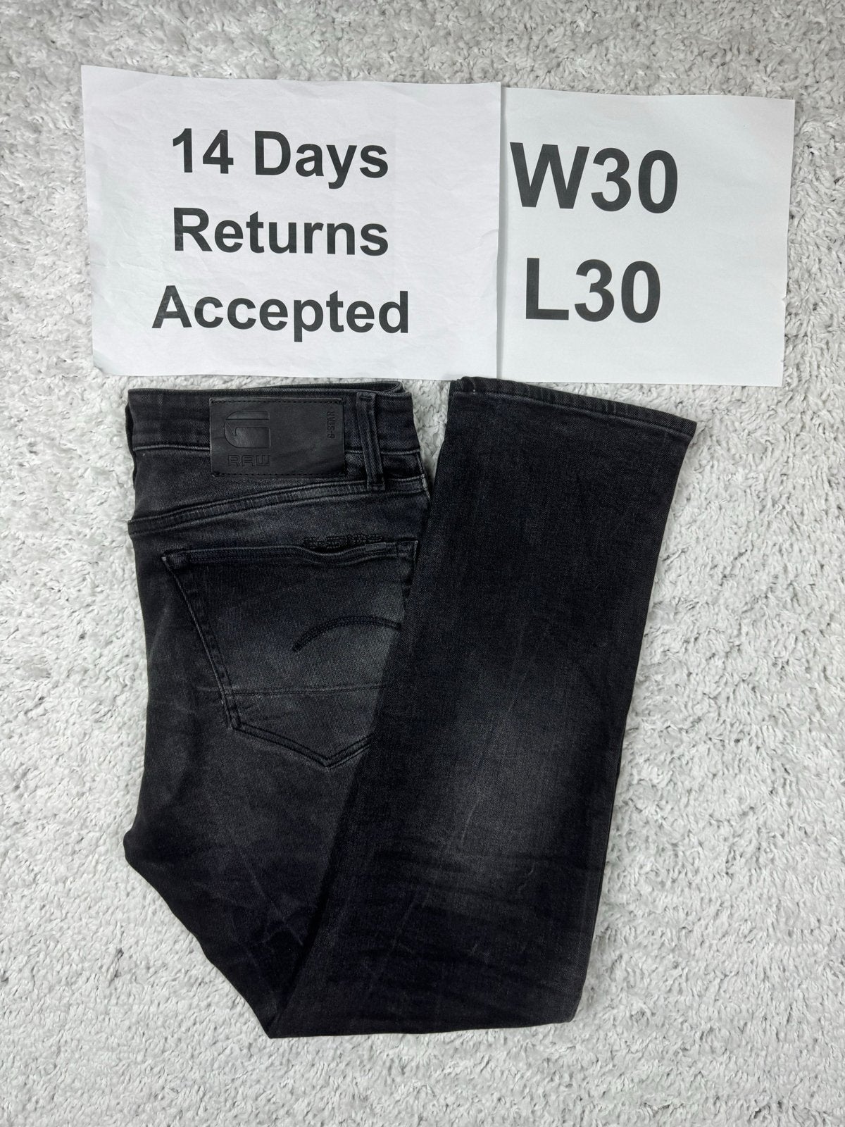G-Star RAW 3301 Straight Fit Jeans Washed Black W30 L30 3286, Zwart, W32 (confectie 46) of kleiner, Ophalen of Verzenden, H