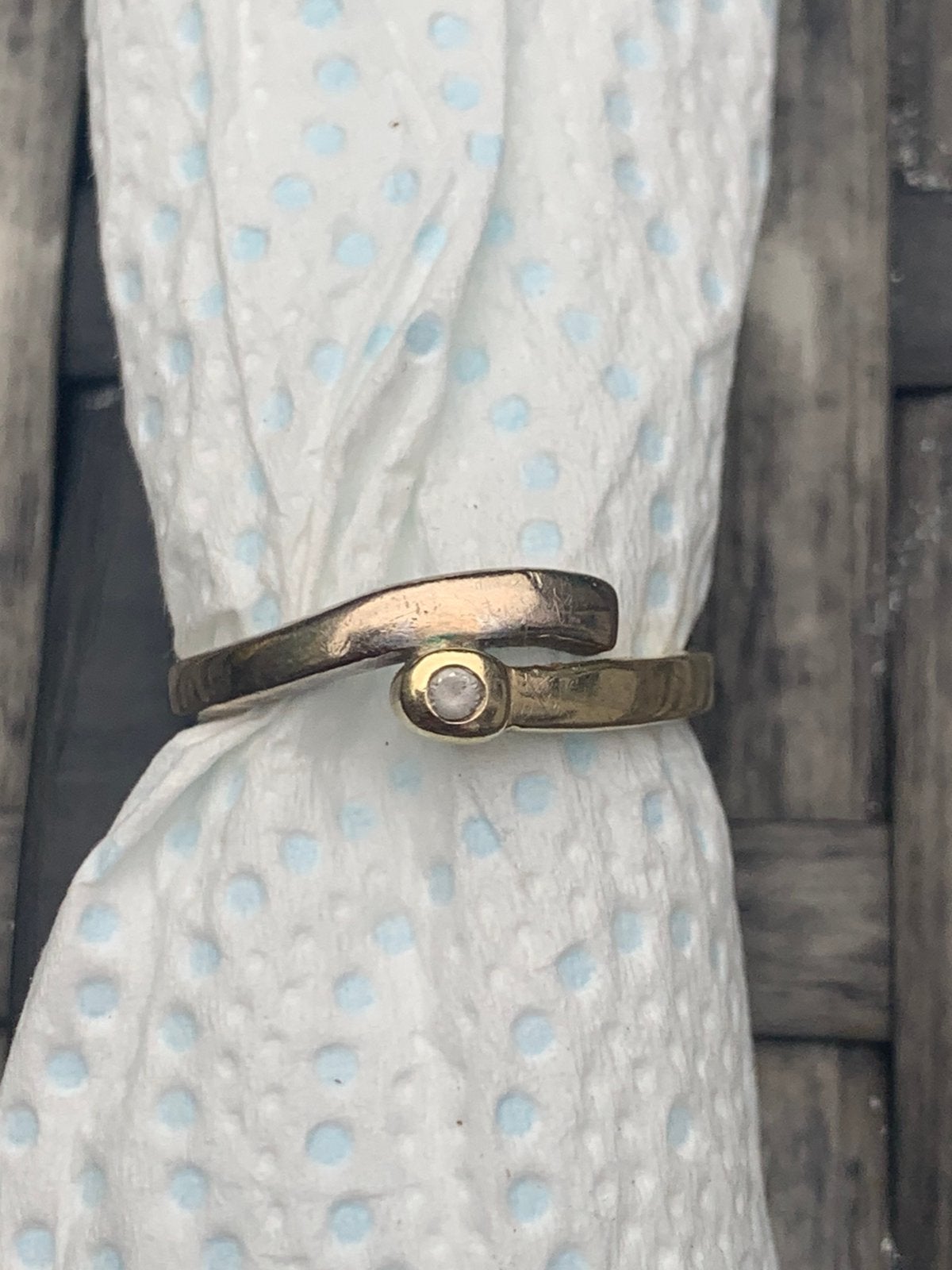 Gouden dames ring, Ophalen of Verzenden, Zo goed als nieuw, 17 tot 18, Dame