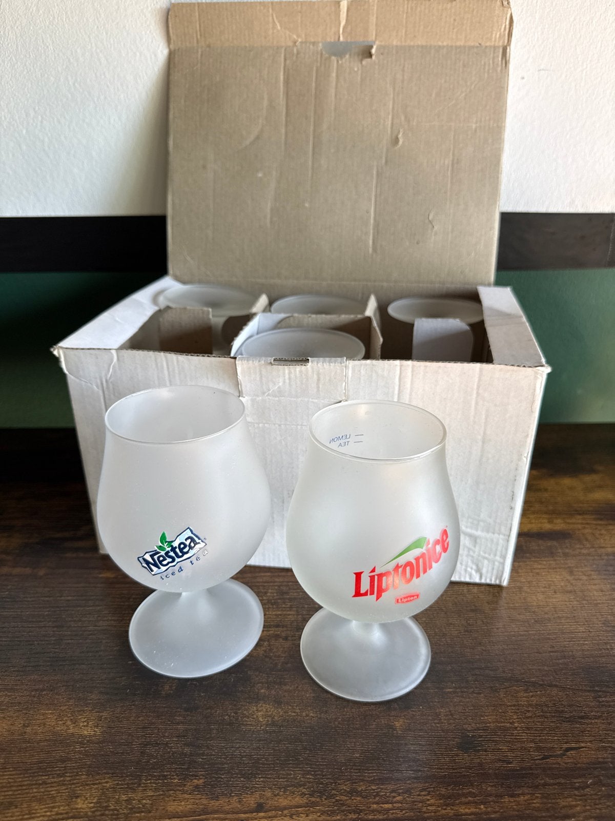 Nestea / Liptonice glazen, Huis en Inrichting, Ophalen, Glas of Glazen, Gebruikt, Glas
