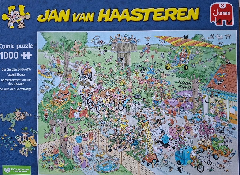 Vogelkijkdag, Jan van Haasteren, 1x gelegd., Hobby en Vrije tijd, Denksport en Puzzels, Ophalen of Verzenden, 500 t/m 1500 stukjes