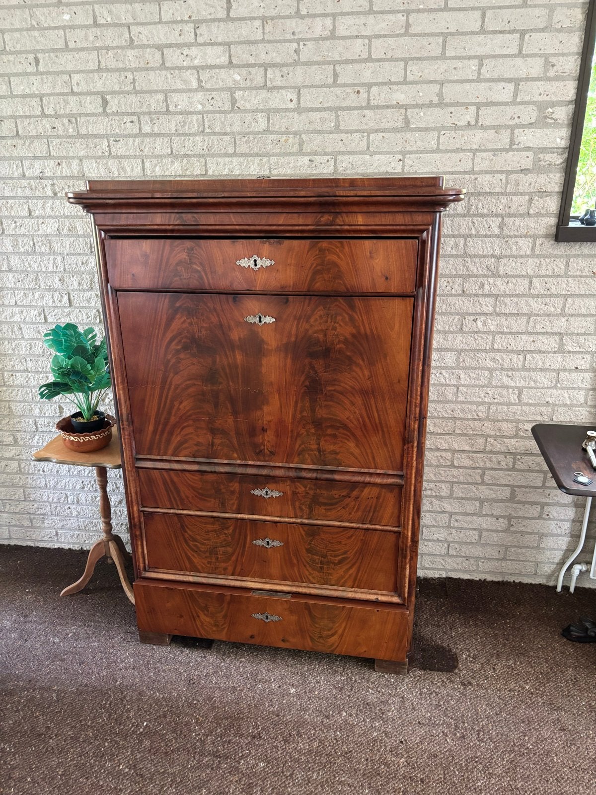 Prachtige Mahonie Houten Secretaire - Antiek Bureau, Huis en Inrichting, Kasten | Secretaires, Ophalen, Gebruikt