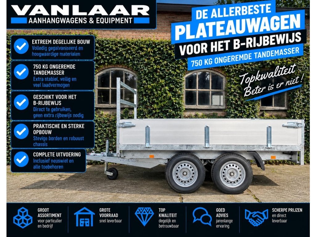 NIEUW Plateauwagen B rijbewijs De degelijkste op de markt, Niet ingevuld, Nieuw, Niet ingevuld, Niet ingevuld