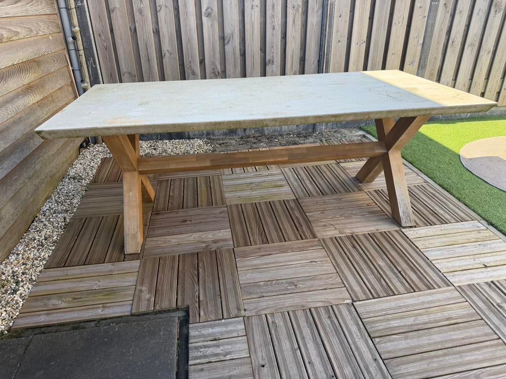 Eettafel buiten, Ophalen of Verzenden, Zo goed als nieuw, Rechthoekig, Hout