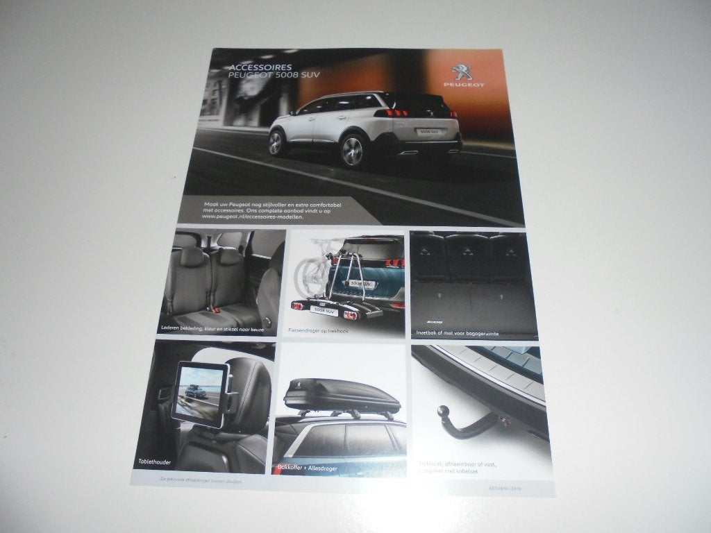 leaflet Peugeot 5008 accessoires  2019, Ophalen of Verzenden, Nieuw, Peugeot