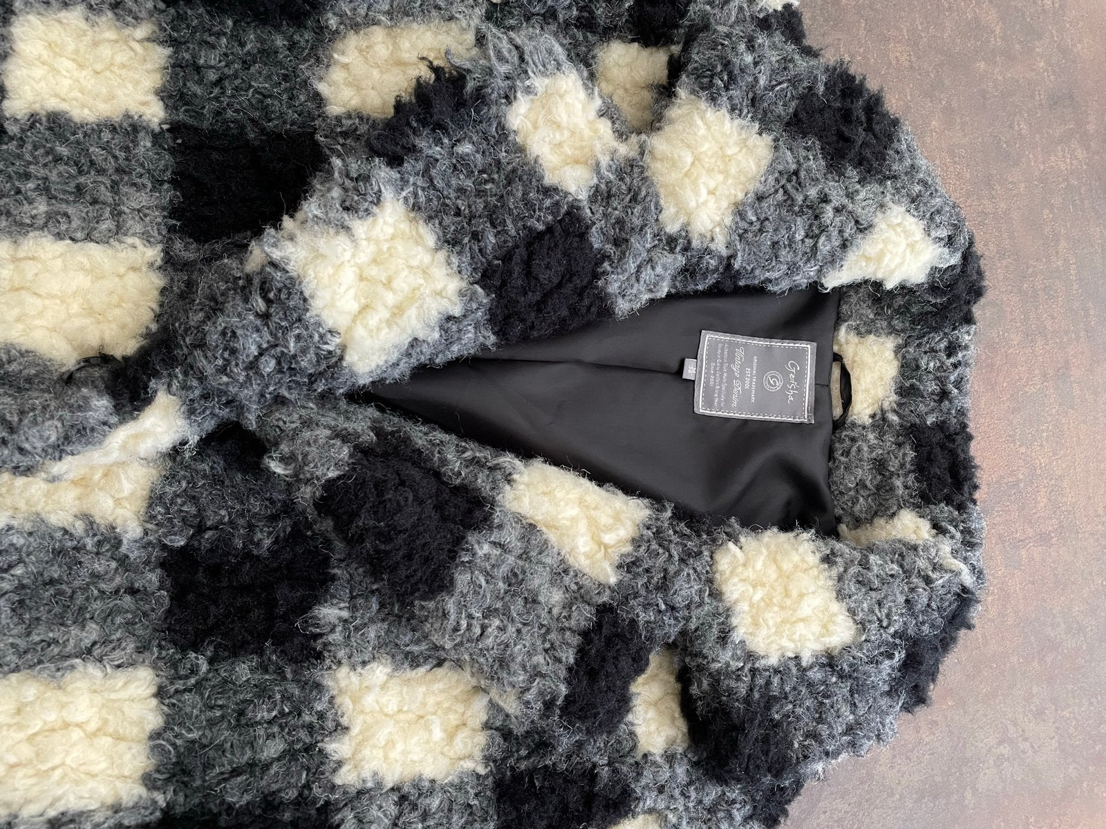 Geisha geruite teddy jas - Maat M (38/40), Ophalen, Zo goed als nieuw, Maat 38/40 (M), Meerkleurig