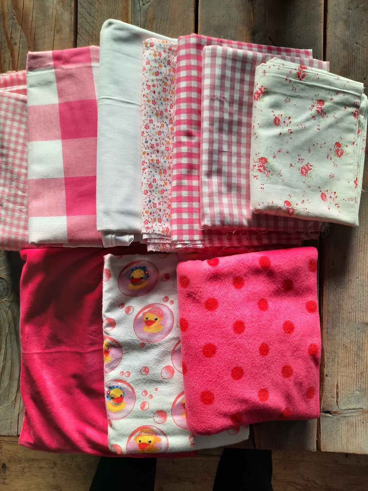 Katoen fleece lappen stof roze quilt, Ophalen, Overige kleuren, 120 cm of meer, Nieuw