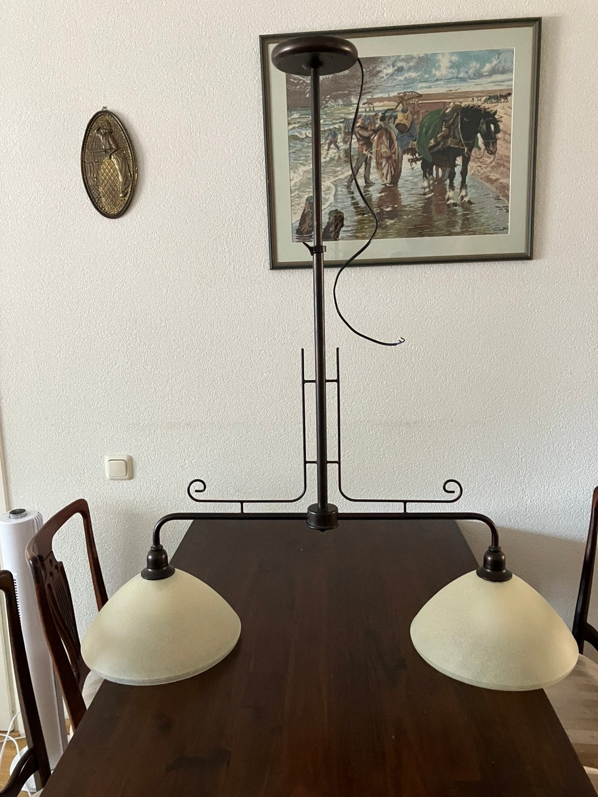Mooie hanglamp, Huis en Inrichting, Lampen | Hanglampen, Ophalen, Zo goed als nieuw, Glas, Hanglamp