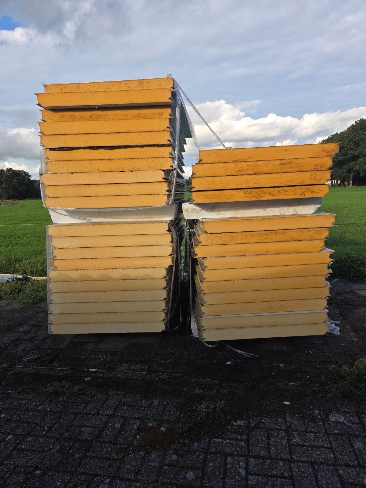 Sandwich panelen, Ophalen, Hardschuim (Pir), 15 m² of meer