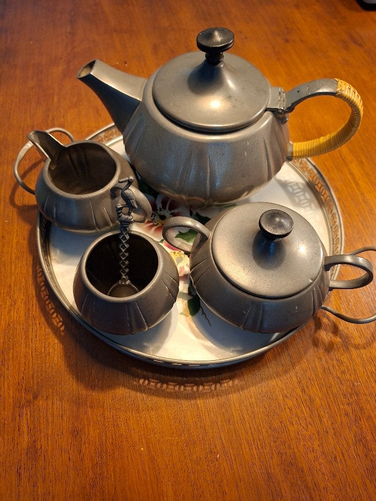 tinnen theeservies, Antiek en Kunst, Ophalen