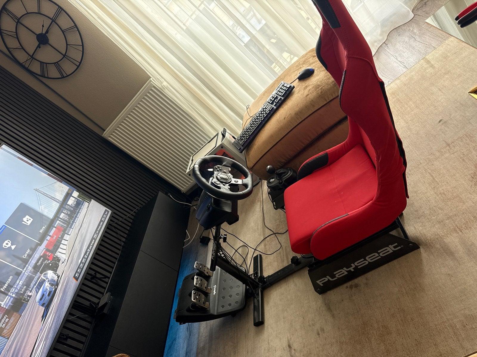 Playseat met Logitech G920 stuur, pedalen en schakelpook, Spelcomputers en Games, Spelcomputers | Overige, Ophalen, Overige merken