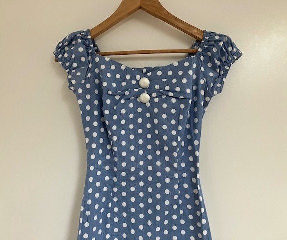 Mooie jurk Collectif Vintage maat XS, Kleding | Dames, Jurken, Blauw, Ophalen of Verzenden, Zo goed als nieuw, Knielengte