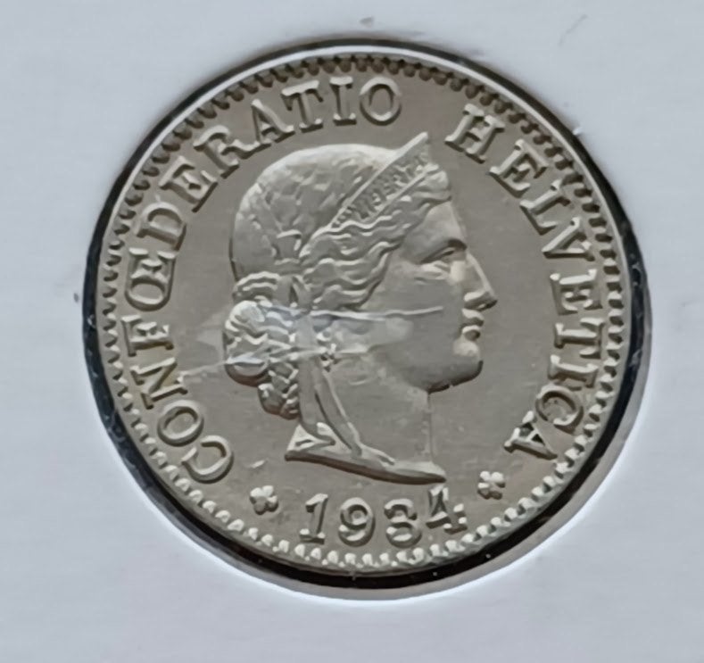 Zwitserland 5 rappen - 1934, Verzenden, Overige landen, Losse munt