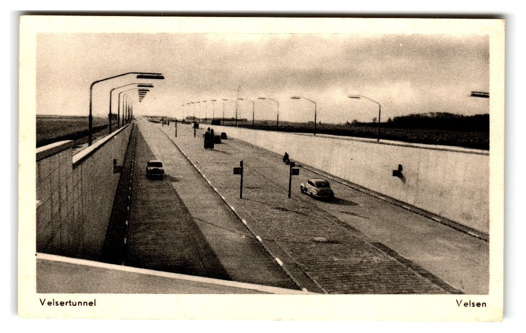 Velsen, Velsertunnel, Ophalen of Verzenden, 1940 tot 1960, Ongelopen, Noord-Holland