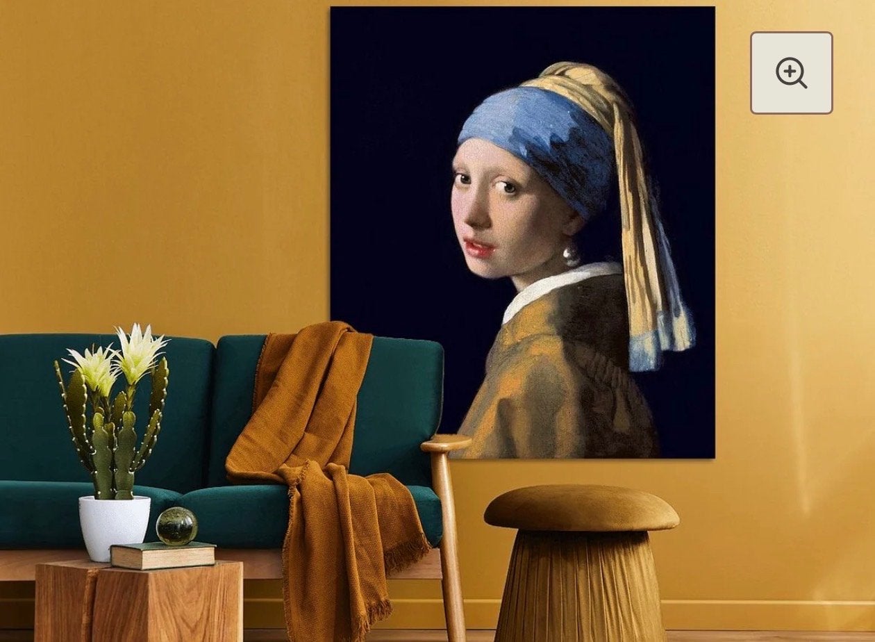 Muurmeesters Meisje met de Parel - 105x125 cm, zwart frame, Antiek en Kunst, Kunst | Schilderijen | Klassiek, Portret of Personen