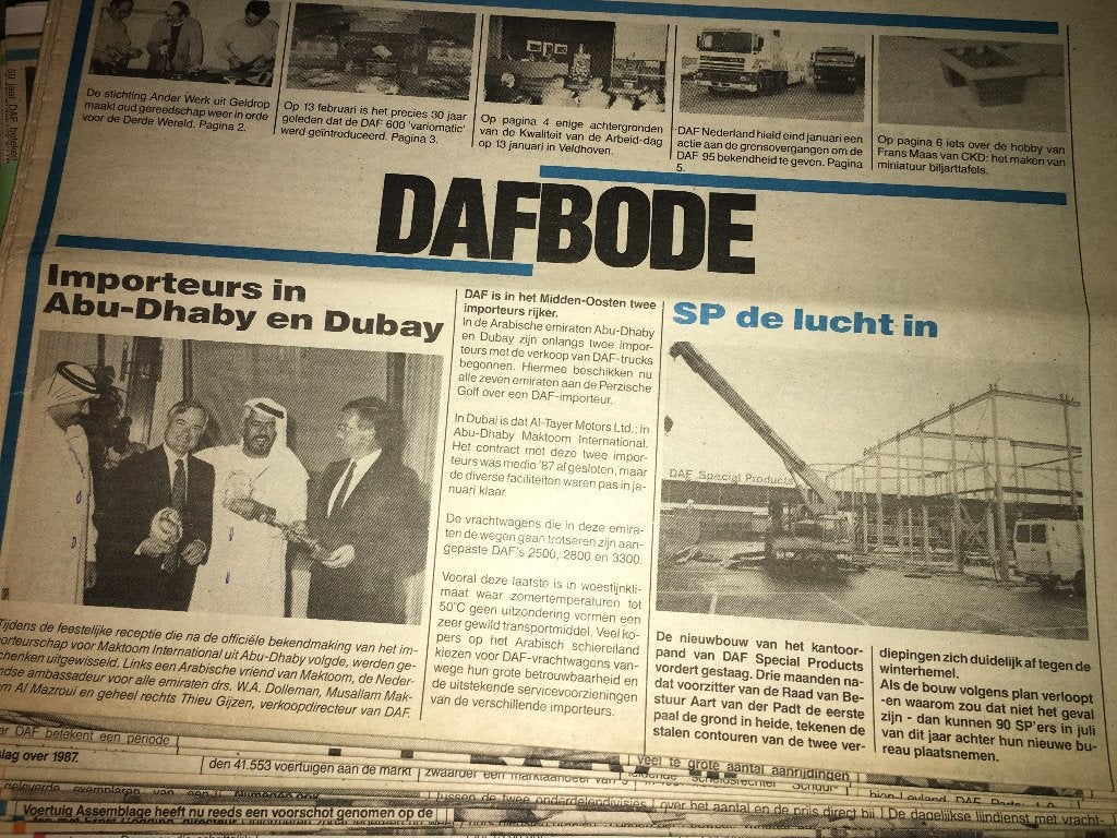 DAF Bode 1988 brochures folders: oa 95, SP foto's, artikelen, Ophalen of Verzenden, Zo goed als nieuw, Overige merken